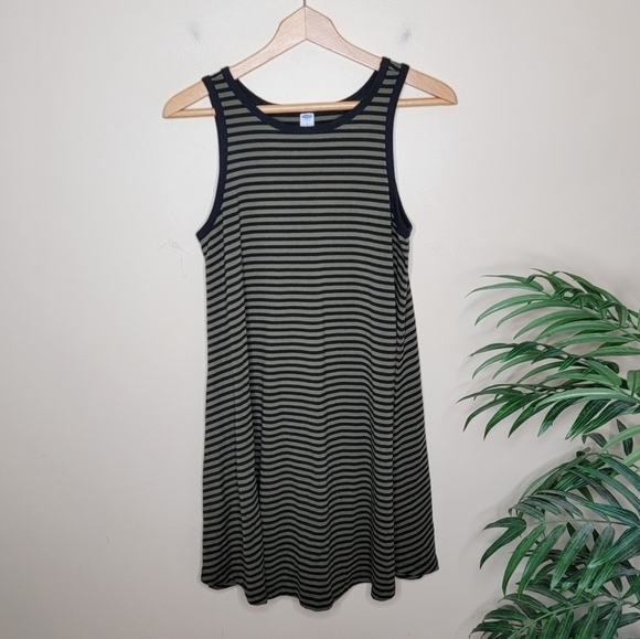 Old Navy | Olive Green & Black Striped Tank Dress Size Small - Picture 6 of 6